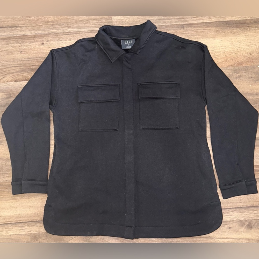 BYLT Men’s Cotton Fleece Black Utility Jacket Sz M
